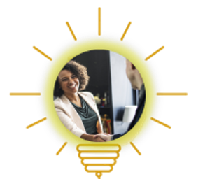 Image of people shaking hands inside a bright lightbulb.