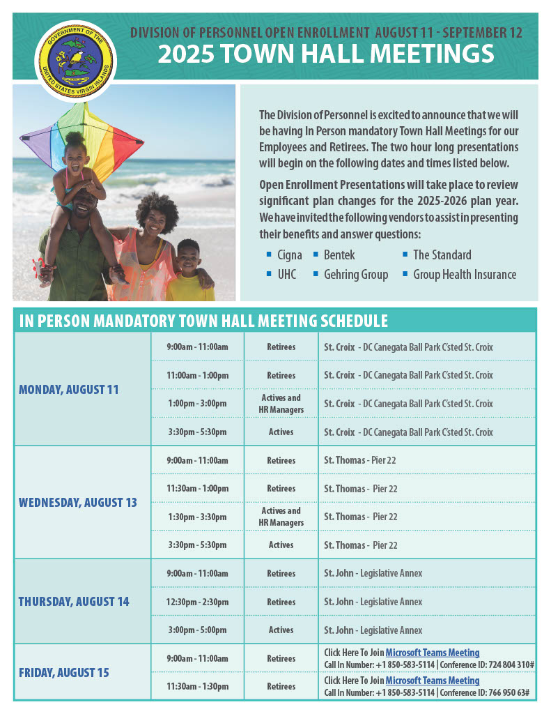 2025 Open Enrollment Sessions Schedule